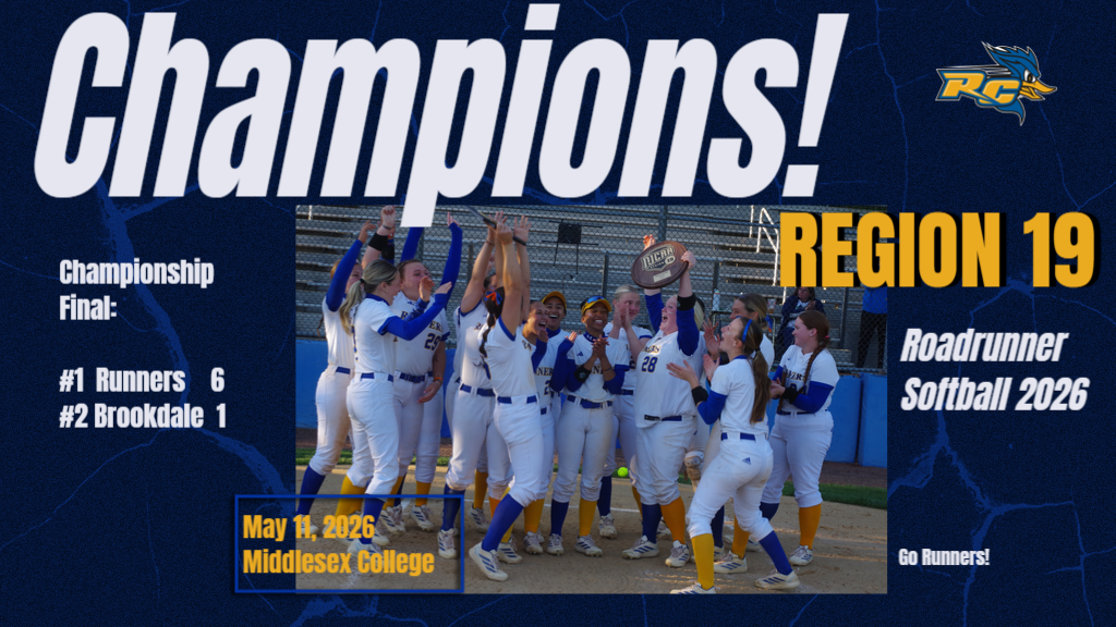 CHAMPIONS!!  No. 1 Roadrunners Oust No. 2 Brookdale CC for Region 19 Title to Earn D III World Series Berth!
