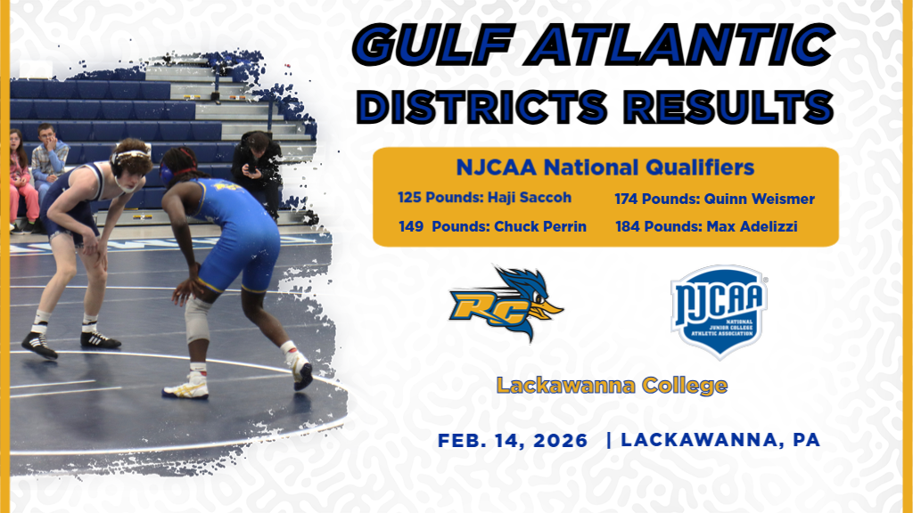 NJCAA Gulf Atlantic District Championships Home Page: Four Roadrunner Wrestlers Qualify for Nationals!